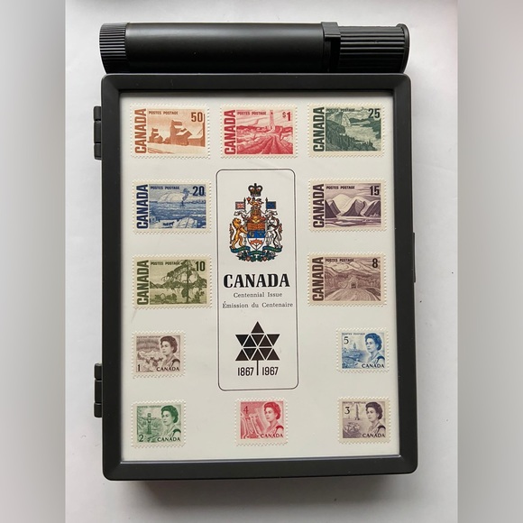 Canadian Confederation 1867 1967 Centennial Commemorative Stamp Box - Picture 1 of 7
